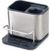 Joseph Joseph Surface Sink Caddy Stainless Steel Sponge Holder Organizer Tidy Drains Water for Kitchen, Small, Silver(Sink Caddy – Small)