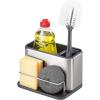 Joseph Joseph Surface Stainless Steel Caddy Sink Area Organizer and Sponge Holder, Stone(Gray)