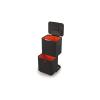 Joseph Joseph Totem Max 60 Liter/15.85 Gallon Waste Separation and Recycling Kitchen Trash Can with Odor Filter and Removable Compost Food Waste Caddy, Black(Carbon Black)
