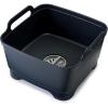 Joseph Joseph Wash & Drain Kitchen Dish Tub Wash Basin with Handles and Draining Plug, 9 liters/2.3 Gallons, Stone/Sage Green(Gray)