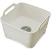 Joseph Joseph Wash & Drain Kitchen Dish Tub Wash Basin with Handles and Draining Plug, 9 liters/2.3 Gallons, Stone/Sage Green(Stone/Sage)