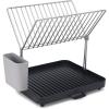 Joseph Joseph Y-Rack Dish Rack and Drain Board Set with Cutlery Organizer Drainer Drying Tray, Large, Gray(Gray)
