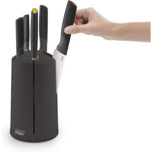 Joseph Joseph 10527 Elevate Knives Carousel Knife Set with Rotating Storage Stand, 6-piece, Black (updated)(Multicolour)