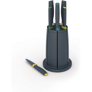 Joseph Joseph 10527 Elevate Knives Carousel Knife Set with Rotating Storage Stand, 6-piece, Black (updated)(Opal)