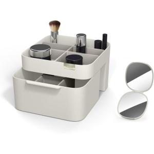 Joseph Joseph 75003 Viva Makeup Cosmetic Storage Organizer with Drawer, Small, Shell(Mirror + Organiser)