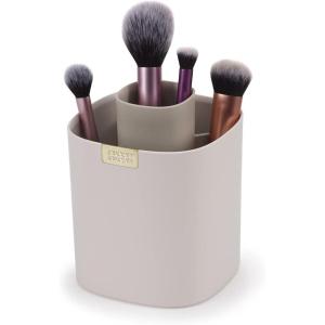 Joseph Joseph 75005 Viva Makeup Cosmetic Storage Organizer with Drawer, Large with Mirror, Shell, Cream(Brush Pot)