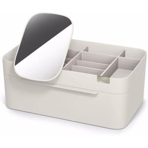 Joseph Joseph 75005 Viva Makeup Cosmetic Storage Organizer with Drawer, Large with Mirror, Shell, Cream(Large Organiser)