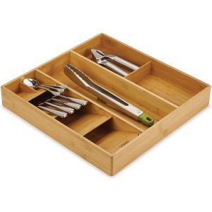 Joseph Joseph DrawerStore Expanding Silverware, Flatware, Utensil & Gadgets Organizer, Expandable in Drawer Space Saving Tray, Bamboo(Cutlery & Utensils Organiser)