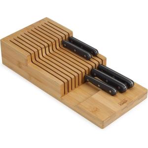 Joseph Joseph DrawerStore Expanding Silverware, Flatware, Utensil & Gadgets Organizer, Expandable in Drawer Space Saving Tray, Bamboo(Knife Organizer)