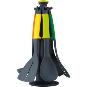 Joseph Joseph Elevate – Kitchen tools & gadgets Carousel 6-Piece Utensil Set with rotating stand, Ergonomic silicone handles, non stick head- Sage Green(Multicolor)