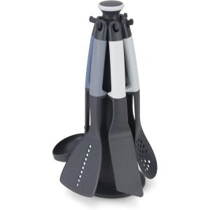 Joseph Joseph Elevate Carousel Nylon Kitchen Utensil Set with Rotating Storage Stand, 6-piece, Sky(Blue)