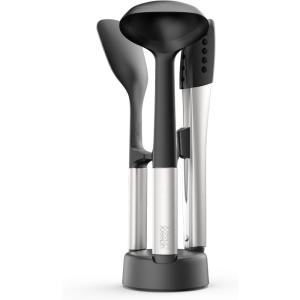 Joseph Joseph Elevate Fusion 3-Piece Silcone Kitchen Utensil Compact Stand, BPA Free, Heat Resistant, Non Stick Utensil Set, Weighted Stainless Steel Handles(3 utensils)