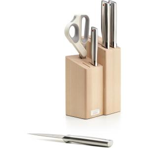 Joseph Joseph Elevate Fusion 5-piece knife, cleaver and scissor set with beechwood block(5-Piece)