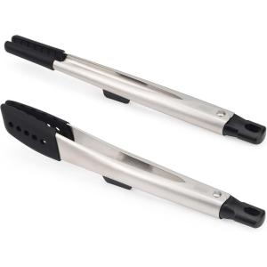 Joseph Joseph Elevate Fusion Set of 2 Silicone Tongs with Integrated Tool Rests, Stainless Steel(2 piece set)