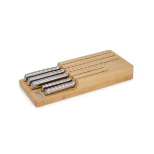 Joseph Joseph Elevate Kitchen Knives 5-piece Japanesse Stainless Steel knife set, in drawer Bamboo Block organizer tray