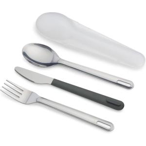 Joseph Joseph GoEat™ Stainless-steel Travel Cutlery utensil Set – Knife, Fork & Spoon, Green(Green)
