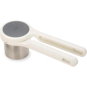Joseph Joseph Helix Potato Ricer Masher Ergonomic Twist-Action Hand Manual Stainless Steel For Mashed Potato, Vegetable Purees, Stainless Steel, White(White)
