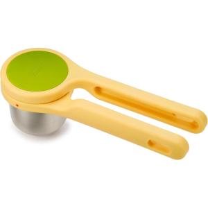 Joseph Joseph Helix Potato Ricer Masher Ergonomic Twist-Action Hand Manual Stainless Steel For Mashed Potato, Vegetable Purees, Stainless Steel, White(Yellow)