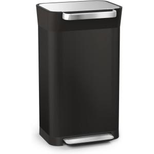 Joseph Joseph Intelligent Waste Titan Trash Can Compactor with Odor Filter, Compacts up to 3X Trash, 30L/7.9 Gallons, Black(Black)
