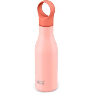 Joseph Joseph Loop™ Vacuum Insulated Water Bottle 500 ml (17 fl. oz) – Brushed/Anthracite(Coral)