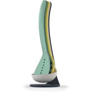 Joseph Joseph Nest Utensils Compact Stacking Kitchen Tool Set with Magnetic Storage Stand Nylon, 5-piece, Multicolored(Opal)