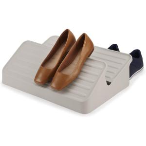 Joseph Joseph Shoe-In 2-Tier Space-saving Shoe Rack Organiser, holds up to 6 pairs, Ecru(Large)