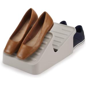Joseph Joseph Shoe-In 2-Tier Space-saving Shoe Rack Organiser, holds up to 6 pairs, Ecru(Small)