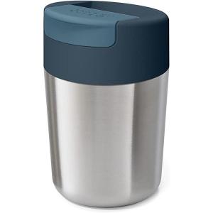 Joseph Joseph Sipp™ Travel Coffee Mug with Flip-top Cap – 340 ml (12 fl. oz) – Coral(Stainless Steel)