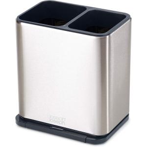 Joseph Joseph Surface Sink Caddy Stainless Steel Sponge Holder Organizer Tidy Drains Water for Kitchen, Small, Silver(Utensil Pot)