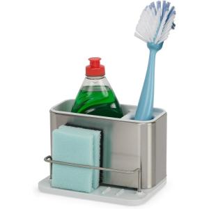 Joseph Joseph Surface Stainless Steel Caddy Sink Area Organizer and Sponge Holder, Stone(Light Stone)