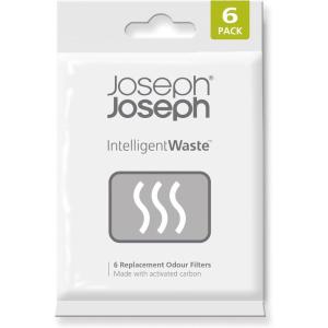 Joseph Joseph Trash Can Odor Filters, Smell Absorbing Refills for Food Waste Caddy, Compost Bin, Activated Carbon Deodorizer – Pack of 6(6 Count (Pack of 1))