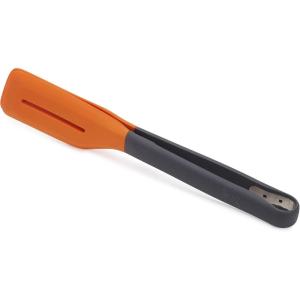 Joseph Joseph Turner Tongs, Ergonomic Silicone Tongs, Locks for compact storage, Dishwasher safe – Grey/Orange