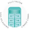 Joseph Joseph Flow – Easy-fill Ice-cube Tray with Lid, Stackable, Large 14 cube capacity (2-pack), Blue(1 Count (Pack of 1))