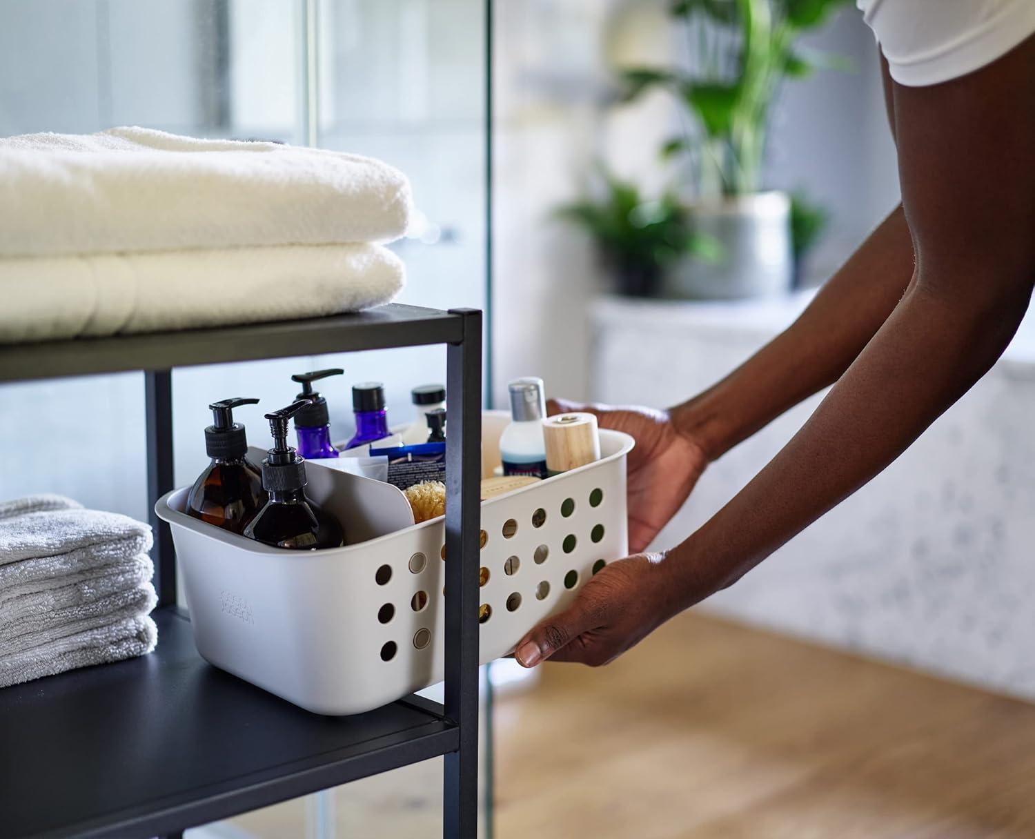 image:imageJoseph Joseph EasyStore Bathroom essentials Storage Basket Organiser with Moveable Divider Ecru LargeLarge Pack of 1