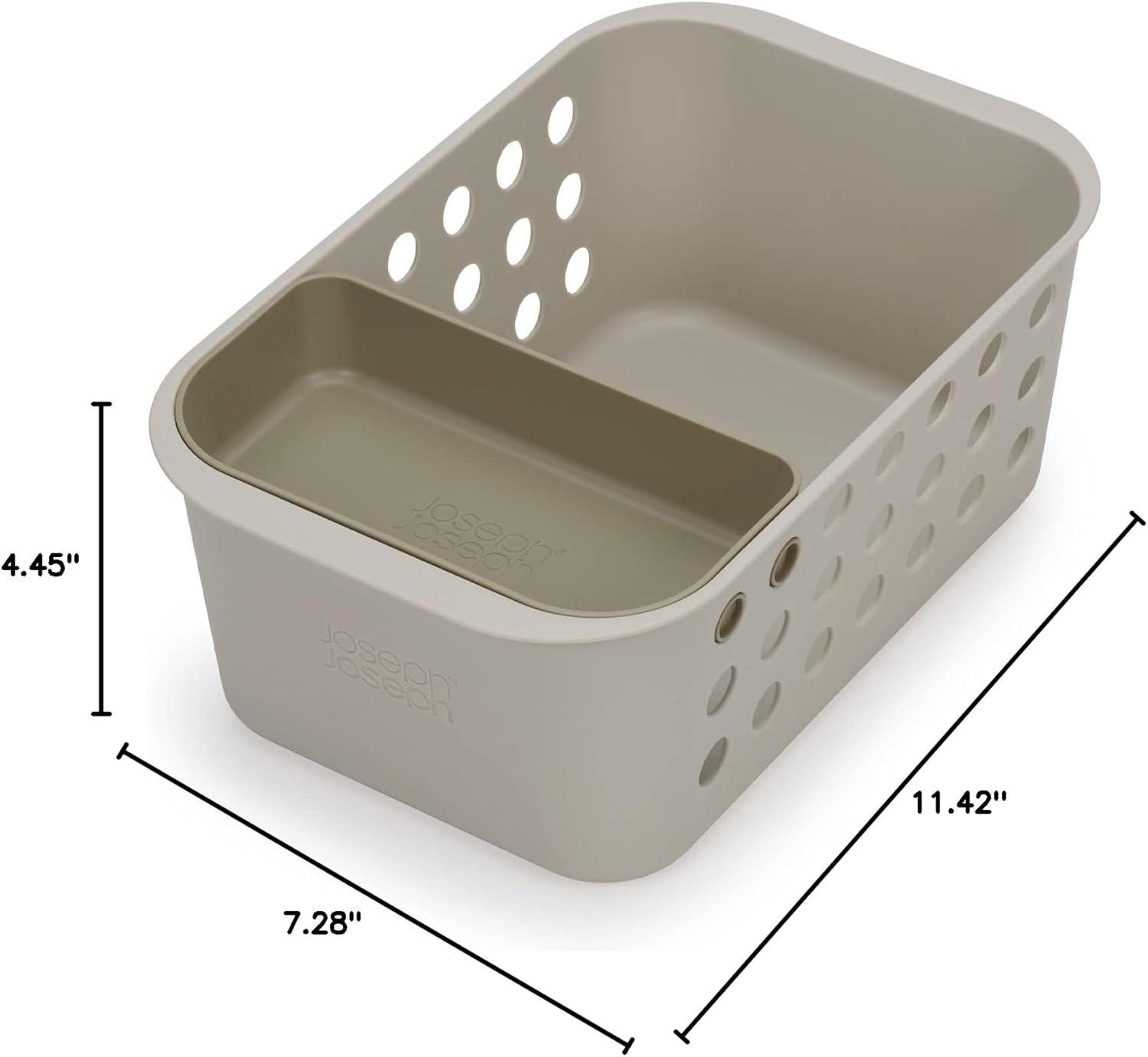 image:imageJoseph Joseph EasyStore Bathroom essentials Storage Basket Organiser with Moveable tray Ecru Small1 Count Pack of 1