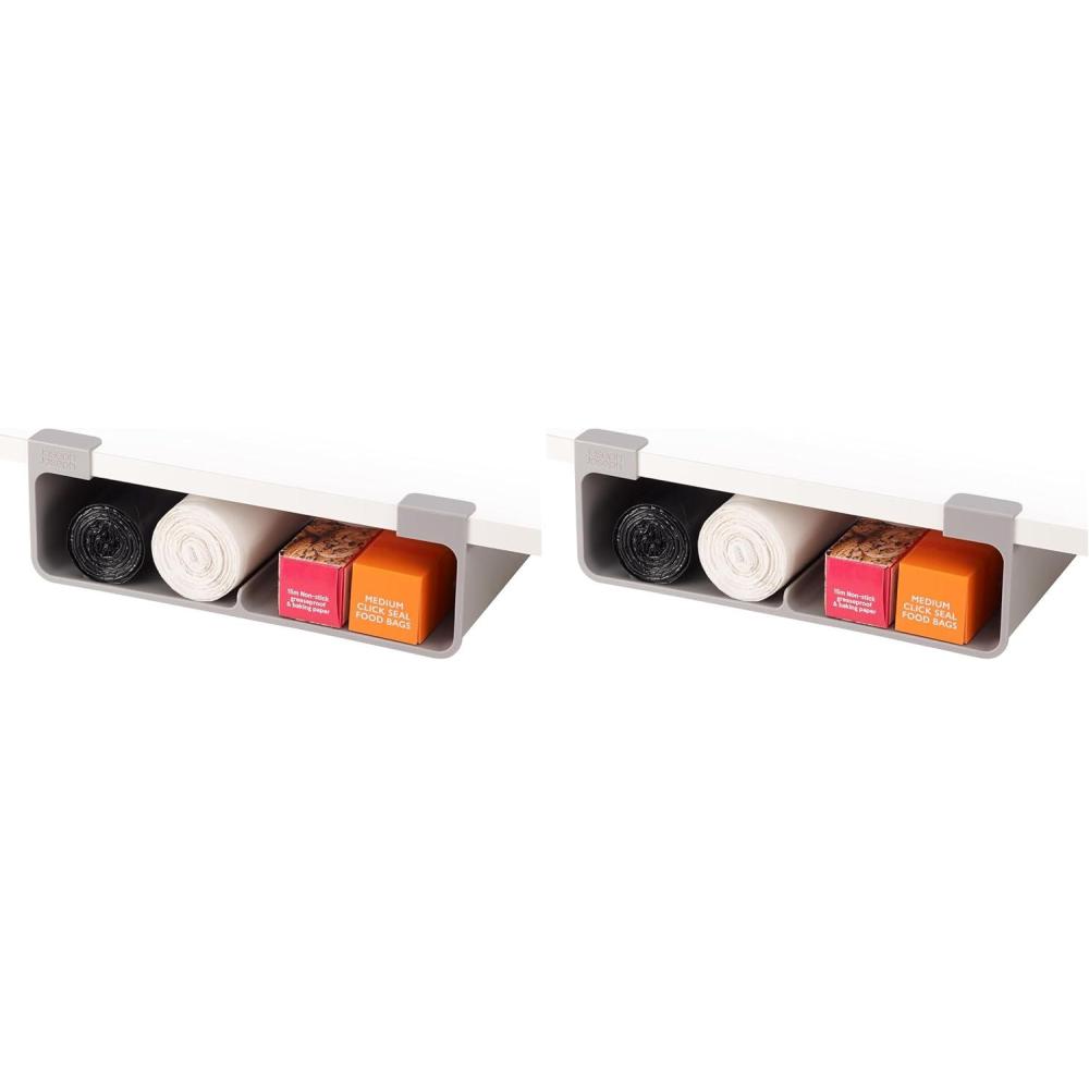 image:imageJoseph Joseph CupboardStore Under Shelf Storage Film Foil and Bag Organizer for Larger Rolls and Boxes Fits Kitchen Units Over 13 in Wide LargeLarge Pack of 2